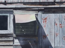 Barn Shadows ~ wc on paper 14 x 19in image size